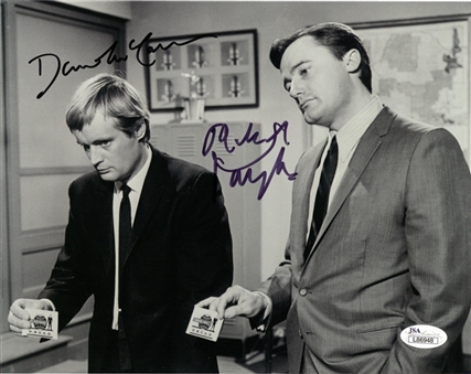 Robert Vaughn and David McCallum Dual Signed 8x10 B&W Photograph (JSA)